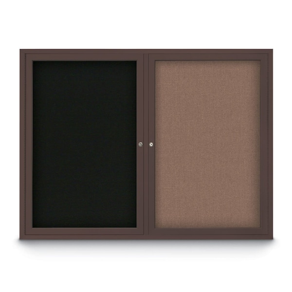 Corkboard, 24"x36", Deep Burgundy/Bronze
